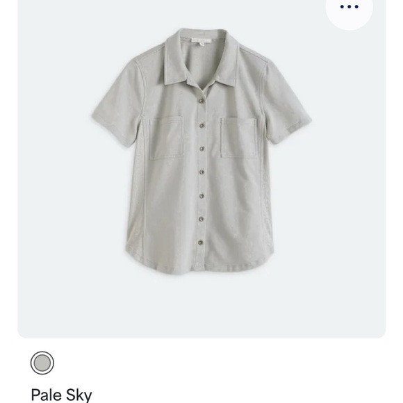 Pale Sky Gray Button-Up Knit Top - Picture 3 of 9